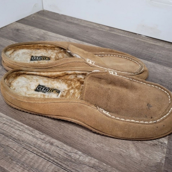 Men's Home Slippers Gold Toe Faux Fur Size 13 - Picture 3 of 5